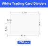 200PCS White Trading Card Dividers,Paper Divider Cards Organizer for Sport Game Business Playing Cards Gathering Storage Supplies (White-Vertical)