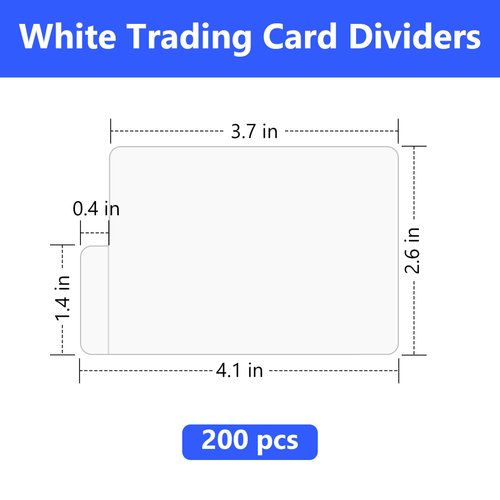 200PCS White Trading Card Dividers,Paper Divider Cards Organizer for Sport Game Business Playing Cards Gathering Storage Supplies (White-Vertical)