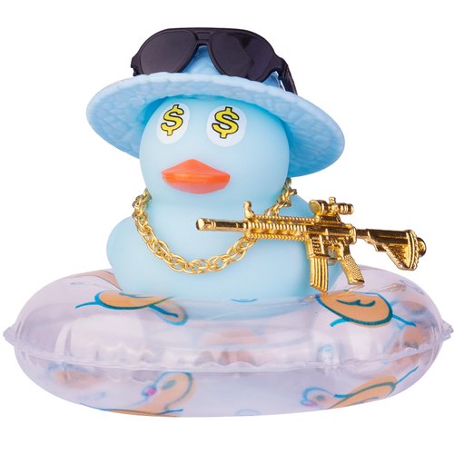 MuMyer Colorful Car Rubber Ducks Expressive Duck Dashboard Decorations Accessories with Mini Hat Swim Ring Necklace Sunglasses and Cool Prop for Car Dashboard Decorations Home Decor(F11)