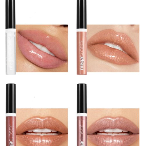 MAEPEOR Lip Gloss Set 4 Colors Shiny Moisturizing Glossy Lipgloss Kit Non-Sticky Long Lasting Nourishing Lip Gloss (Color 0401)