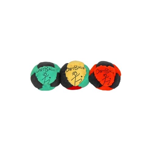 Dirtbag Classic Footbag Hacky Sack 3 Pack, Handmade, Pro-Grade Durability, Original Design, Machine Washable - Red/Blue/Green