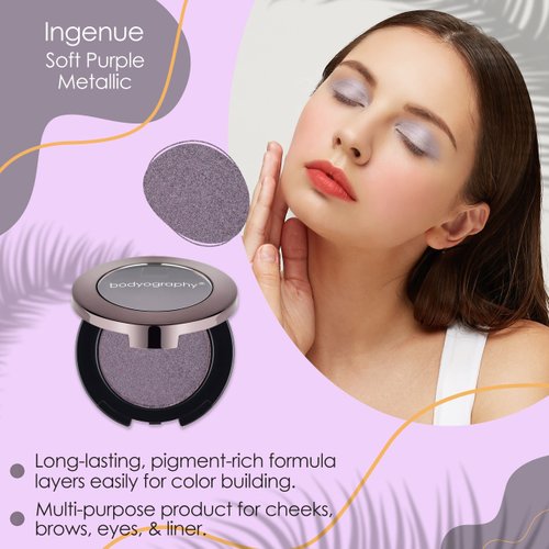 Bodyography Expressions Eye Shadow - Multi-Functional Eye Shadow - Rich, Dense, and Silky Smooth (Ingenue (Soft Purple Metallic))