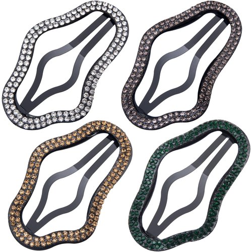 PAGOW 4 Pcs Cute Cloud Snap Hair Clips, Rhinestone Glitter Hair Clips for Women, Bling Hair Pins,...