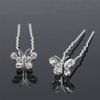 AKOAK 20 Pcs U-shaped Butterfly Rhinestone Hair Clip Crystal Hair Accessories Rhinestone Wedding Hair Clip for Bridal Wedding Party Girls (Silver)