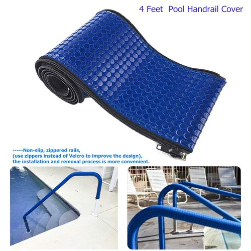 Pool Railing Handrail Comfort Covers 4-Feet Zippered Designed Neoprene Hand Grip Rail Nonslip Cover for Above Ground & Inground Pool Ladder Hand Rail (Royal Blue(1)