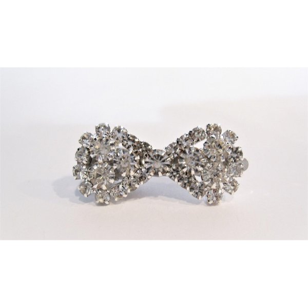 Small crystal bow shaped alligator hair clip for fine thin hair