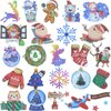 Hohamn 140 Styles Glitter Christmas Temporary Tattoos for Kids, 12 Sheets Glitter Christmas Holiday Tattoos for Kids Xmas Party Gifts Crafts Decoration