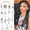 JALANCY 40 Pcs Locs Hair Jewelry Braids Hair Clips Adjustable Hair Cuffs African Style Dreadlocks Hair Beads Butterfly Shell DIY Hair Pendant Charms Hair Decoration for Locs Accessories (Silver)