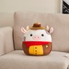 CozyWorld 13" Cow Plush Pillow Soft Squishy Cow Stuffed Animal Cowboy Pillow Toy Cow Plushie Hugging Throw Pillow Great Birthday for Kids, Girls, Boys