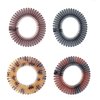 Sowaka 4 Pcs Circular Stretch Comb Plastic Black Brown Circle Spring Headband Flexible Hair Wrap Holder Hair Comb for Women Girls Outgoing Sports Hair Accessories (Round - Multi Color)