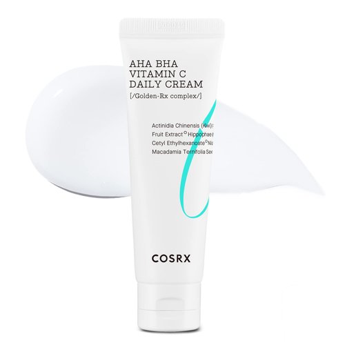 COSRX AHA BHA VITAMIN C Daily Cream 1.69 fl. oz 50 ml, Face Cream, Brighten, Anti Aging, Plumping Skin, Natural, Fruit