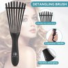 BRUSHZOO Hair Styling Set: Detangling Brushes for Curly Hair with Teasing Brush, Rat Tail Comb, and Edge Brush for Women, Men, and Kids (Black)
