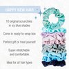 Scunci by Conair Holiday Gift Set for Women, Scrunchie Gift Box Set, Perfect Gift for Mom, Sister or Wife with 10 Hair Ties in Icy Blue Shades