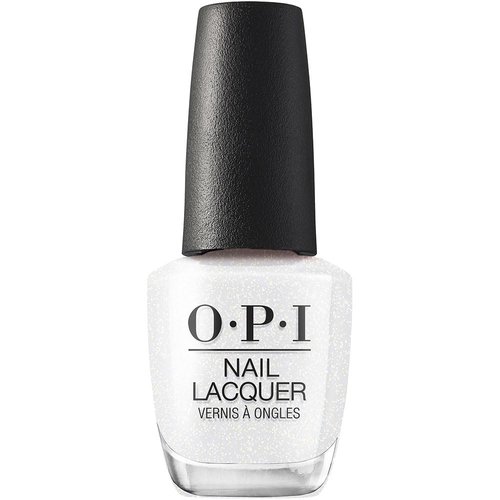 OPI Nail Lacquer, Soft Sheer & Glitter Finish White Nail Polish, Up to 7 Days of Wear, Chip Resistant & Fast Drying, Spring '24, Your Way Collection, Snatch'd Silver, 0.5 fl oz