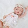 JRLCGYP Reborn Baby Girl Doll, 10 Inches Realistic Newborn Soft Vinyl Baby Dolls Toy with Flower Dress, Birthday Baby Doll Gift for Kids Age 3 +…