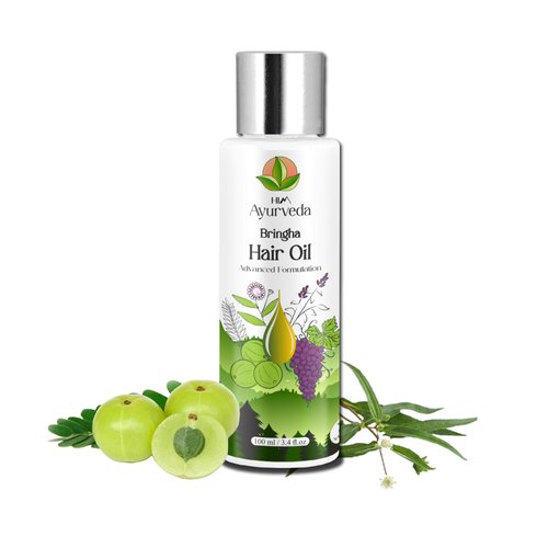 HIM AYURVEDA Bringha Hair oil-Ayurvedic Hair Oil-For Men and Women 100ml