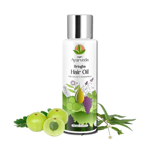 HIM AYURVEDA Bringha Hair oil-Ayurvedic Hair Oil-For Men and Women 100ml