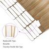 ABH AMAZINGBEAUTY HAIR Rooted with Highlights Remy Tape in Hair Extensions, 20 Pieces 50 Grams, Ash Brown Fading into Dirty Blonde with Platinum Blonde Highlights R8-12/60, 16 Inch