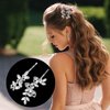 Isslly 4PCS Silver Rhinestones Hair Clips, Bridal Crystal Hair Pins, 2 Styles French Hairpins Alloy Leaf Shape Barrettes for Women, Girls for Wedding, Parties (2 Pairs)