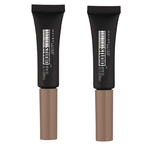 Pack of 2 Maybelline New York Tattoo Studio Waterproof Brow Gel, Soft Brown 255