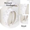 Jaciya Mermaid Birthday Party Decorations Sequin Pearl Headband for Women Sparkly White Headband for Girls Cute Knotted Starfish Head Band Fashion Hairband