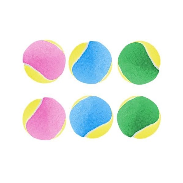 CoCoo Dog Squeaky Tennis Balls for Puppies and Teething Pets, Squeak Toys for Dogs, Round Tennis Balls, 6 Balls per Pack