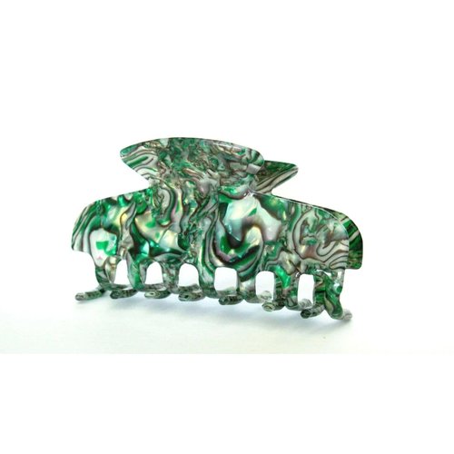 Generic Medium abalone sea shell effect green hair claw clamp clip