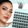 Hermosa Sierra Serenity Fluffy Lash Clusters, Thick Eyelash Clusters D Curl Wispy Individual Lashes 8-16mm Cluster Eyelash Extensions 72pcs False Eyelashes DIY Flat Lash Extension HM3DN95