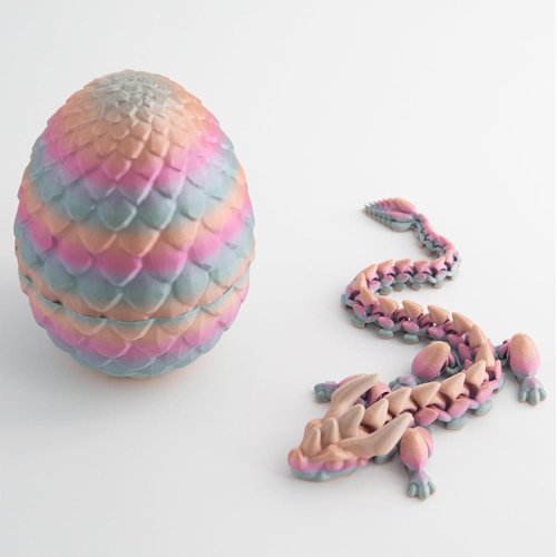 STONESTAR 3D Printed Dragon Fidget Toys, 12" Full Articulated Dragon in Mystery Egg, Home Office Decor Executive Desk Toys Xmas/Easter Gift for Dragon Lovers (Pink)