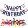OZCZKZZ Happy Birthday Banner Baseball,Navy Blue,Baseball Birthday Party Decorations