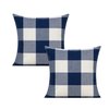 VAKADO Dark Blue White 20x20 inch Decorative Throw Pillow Covers Farmhouse Retro Buffalo Plaid Checkered Cushion Cases Home Décor Set of 2 for Couch Sofa Patio Outdoor
