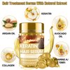 Keratin Hair Treatment Serum,60 Capsules Hair Treatment Oil for Dry Damaged Hair,Hair Oil with Keratin,Argan Oil-Leave-in Anti Frizz Conditioner with Vitamins A, C, E & B5- No Rinse for All Hair Types