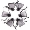 Pandahall 100pcs Black Organza Bags Mini Pouch Bags Drawstring Gift Bags Jewelry Package with Ribbons (1.96x2.75")(5x7cm)