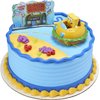 DecoSet® SpongeBob Square Pants Krabby Patty Cake Topper, 2-Piece Birthday Party Set with Rolling Car Figure for Fun After the Party, 3"H x 4.25"W