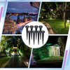 Zhengmy 8 Packs Threaded Spike Flood Light Ground Stake Metal Replacement Stakes for Solar Lights Outdoor LED Solar Light Stakes with 8 Hex Screws for Gardens Yard Path Lawn 6.3 Inches