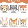 60 Count Woodland Party Paper Plates Animal Shaped Disposable Plates Woodland Creatures Plates Forest Birthday Party Decorations Plates for Birthday Baby Shower Woodland Animal Theme Party Favors
