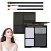JunKuJK 4 Colors Smokey Black Eyeshadow Palette,Shimmer Matte Eyeshadow Makeup Palette,High Pigmented Eye Shadow Palette Makeup Kit with Brushes