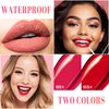 DAGEDA 2 Colors Peel Off Lip Liner Stain Set, Tattoo Color Lip Tint Stain, Long Lasting and Waterproof Lip Stain Peel off Lip Makeup,Peel Off Lip Liner with Natural Matte Finish (01+03)
