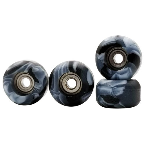 RACOFSB Fingerboard Wheels with Bearing CNC Lathed Swirl Color New Material (Black mix)