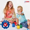 J MARK 38-Piece Toddler Paint Set, Includes Washable Tempera Paint, Art Smock, Painting Paper, Brushes, Tools