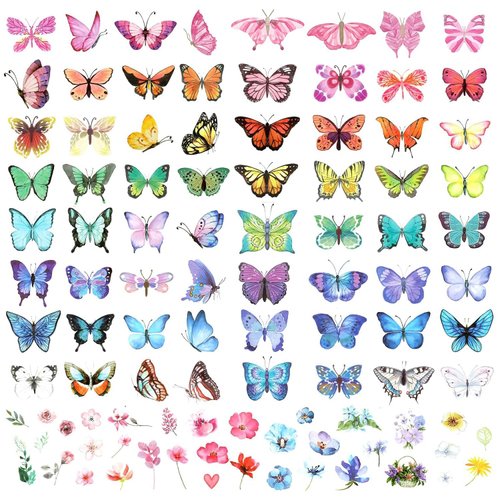Butterfly Temporary Tattoos for Adults, Colorful Waterproof Butterfly & Flower Tattoo Stickers for Arms – Perfect for Birthday Party Favors, Makeup, and Summer Events