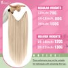 YoungSee Wire Hair Extensions Highlights Wire Real Human Hair Extensions Ash Blonde Highlights Bleach Blonde with Strawberry Highlights Hair Wire Extensions for Natural Look 18In 80G