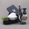 Haryali London 3 Edge Safety Razor With Black Badger Hair Brush and Stand Perfect Shaving Kit For Mens