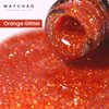 MAYCHAO 15ML Orange Glitter Gel Nail Polish 1Pc Orange Shimmer Gel Polish Soak Off UV LED Nail Polish Nail Art Starter Manicure Salon DIY at Home, 0.5 OZ