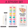 MOYOU LONDON Semi Cured Gel Nail Strips Plain Color 20 Pcs. UV Gel Nail Wraps for Salon-Quality Manicure, Easy to Apply, Trim, & Remove