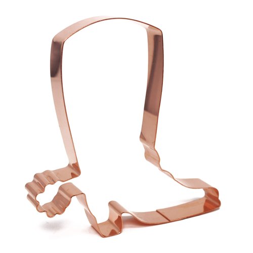 Cowboy Boot with Spur Cookie Cutter 4.8 X 4.5 inches - Handcrafted Copper Cookie Cutter by The Fussy Pup