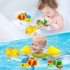 Cuterabit Baby Bath Toys, Floating Wind Up Swimming Turtle and Duck, Bathtub Toys, Pool Toys, Water Toys for Toddlers Boy Girl 3 Pack