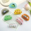 3.2" Vintage Pattern Print Hair Claw Clip with Cherry Non-Slip Strong Hold Hair Accessories for Women Girls Thin Hair, Cherry White