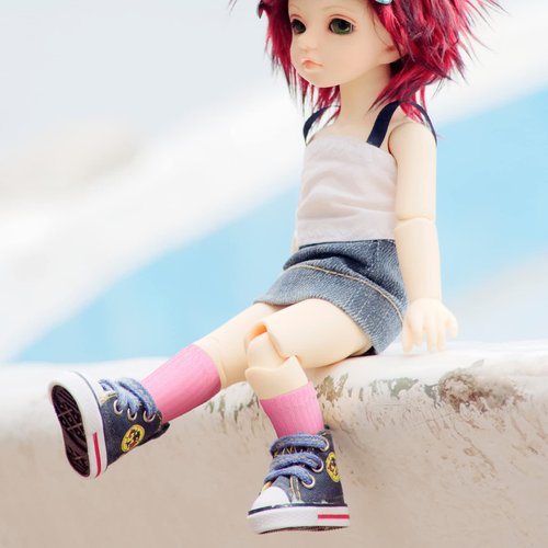 6 Pairs Mini Doll Socks Doll Clothes Accessories for Dolls Female Figure Accessories(for 11.8 Inch Dolls,Cute Color)