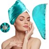 Chloven Satin Microfiber Hair Towel Wrap for Women - Anti Frizz Hair Turbans for Wet Hair,Super Absorbent & Lightweight Hair Wrap Towels，Hair Drying Towel for Curly Long Hair with Button